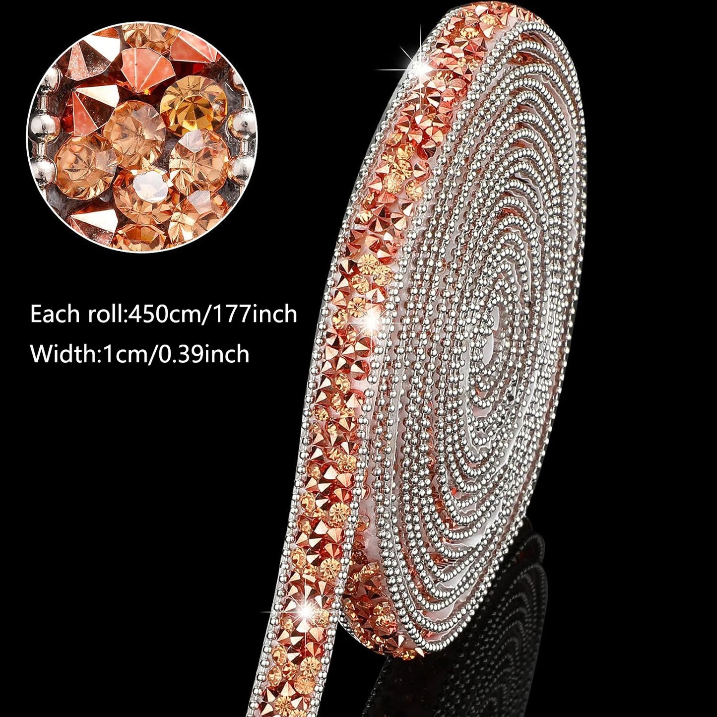 Strass tejp 4.5M i  olika färger