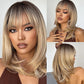 Wig with straight medium-length hair