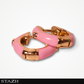 Small pink earrings 18k gold plated