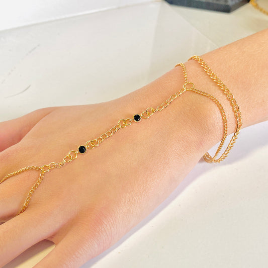 Armband guld kedjor med cubic zirconia länkar