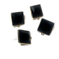 Earrings gold plated metal with faceted black rhinestone stone