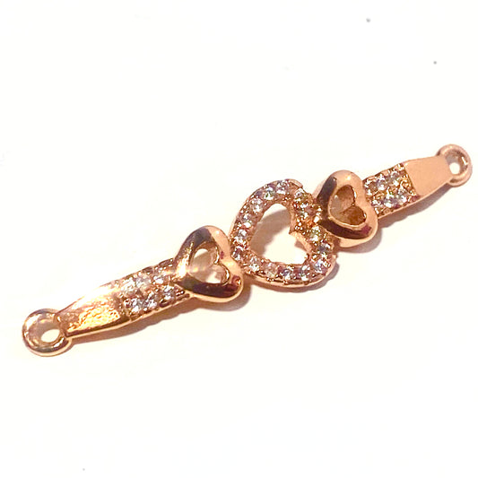 Beautiful link in Rose Gold with rhinestones