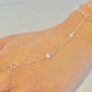 Armband platinum kedja vita pearls