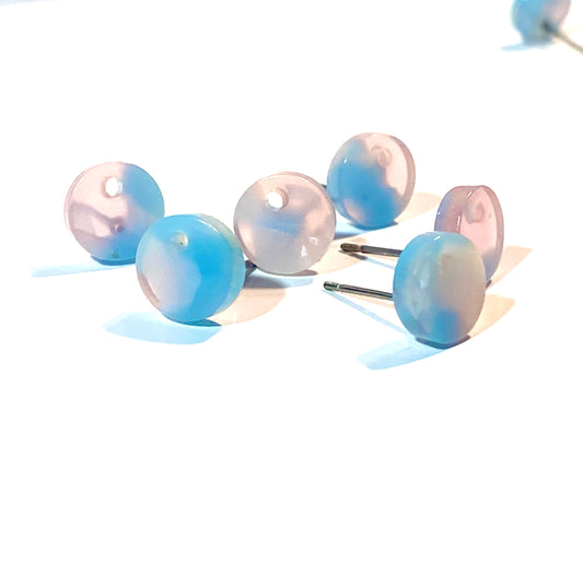 Örhängen Resin blå/rosa