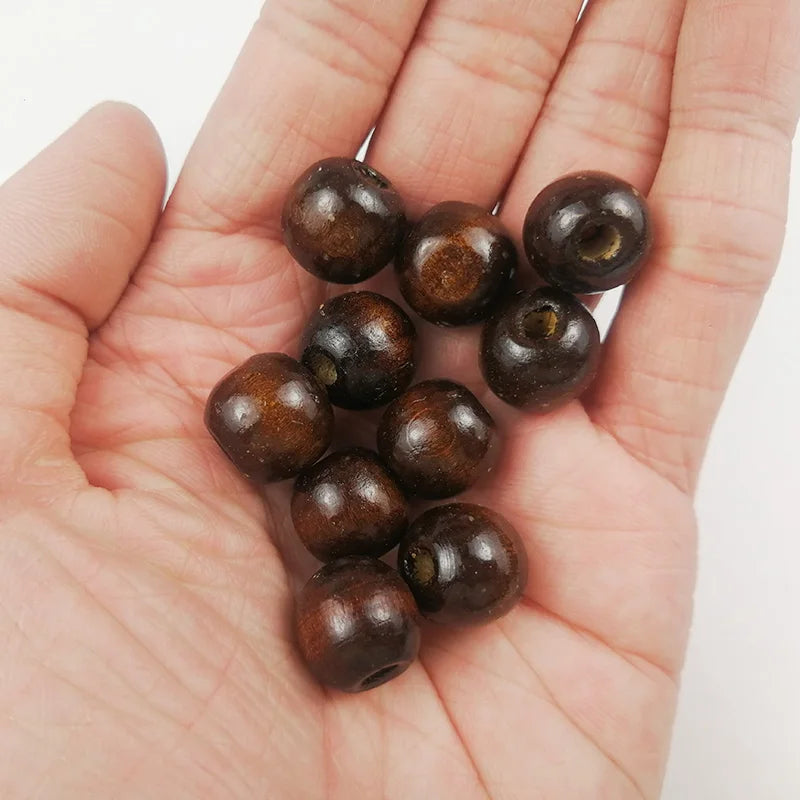 Dark brown wooden beads 10-500pcs