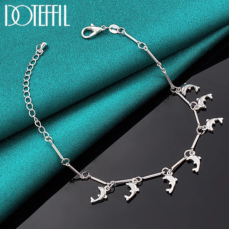 Armband med delfiner i äkta silver