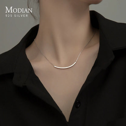 Necklace with tube-shaped link