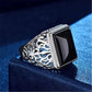 Wide ring in genuine silver with a crystal stone in the middle.