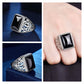 Wide ring in genuine silver with a crystal stone in the middle.