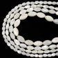 White oval shell beads in various sizes