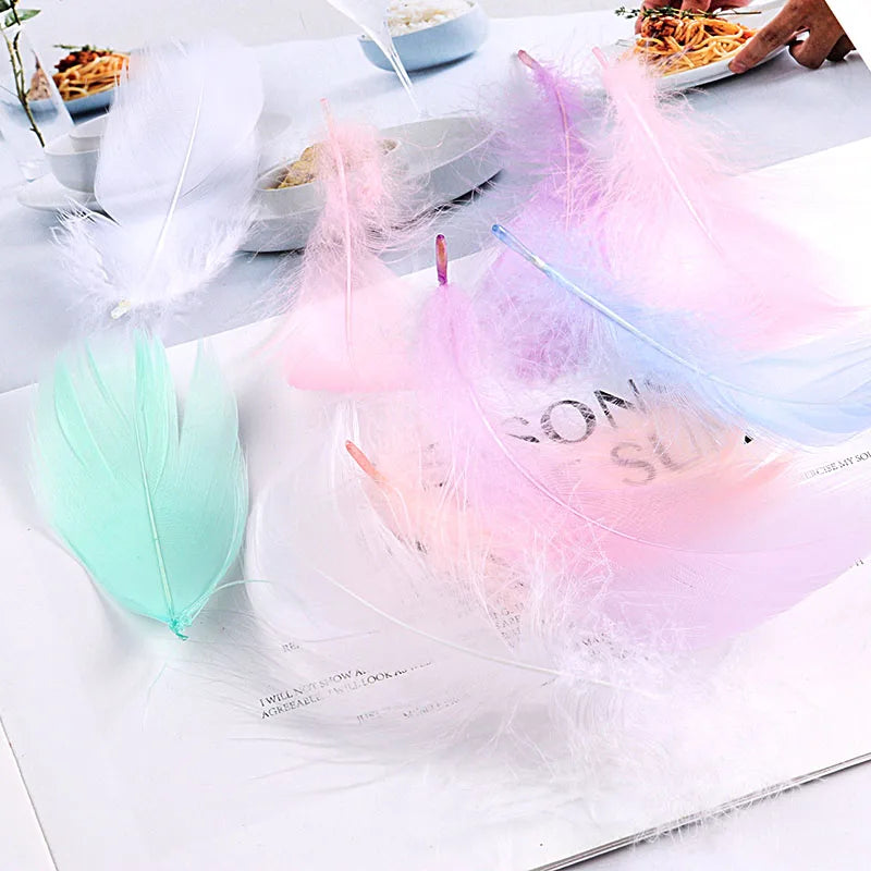 Colored goose feathers 8-12cm