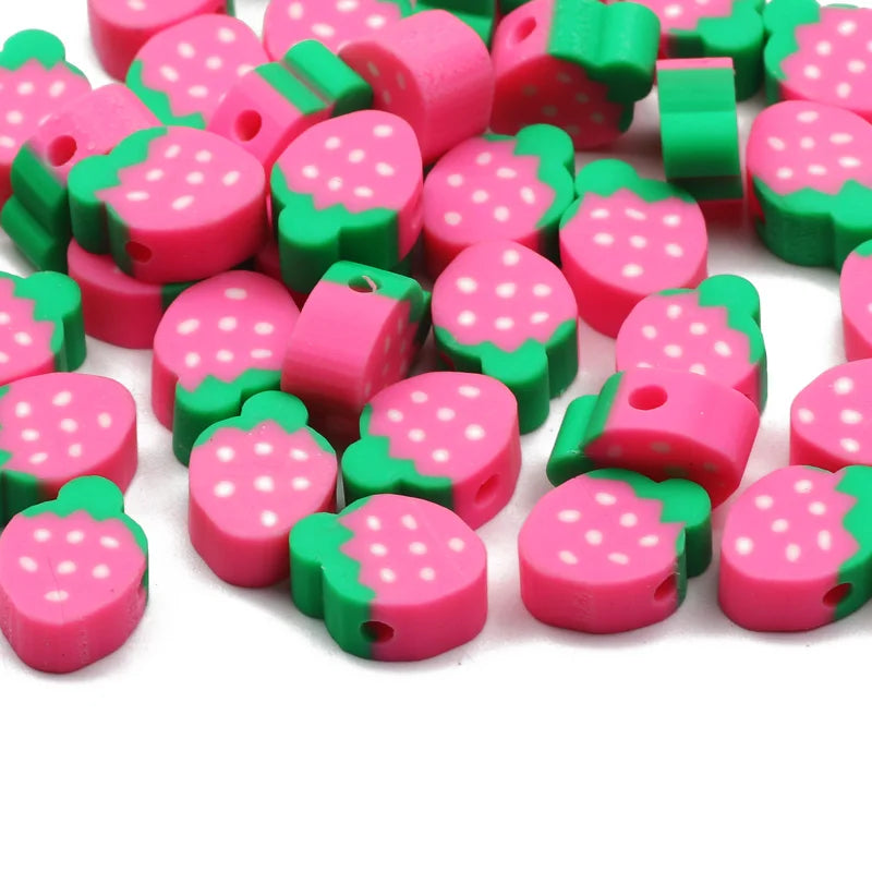 Pärlor polymer lera jordgubbar