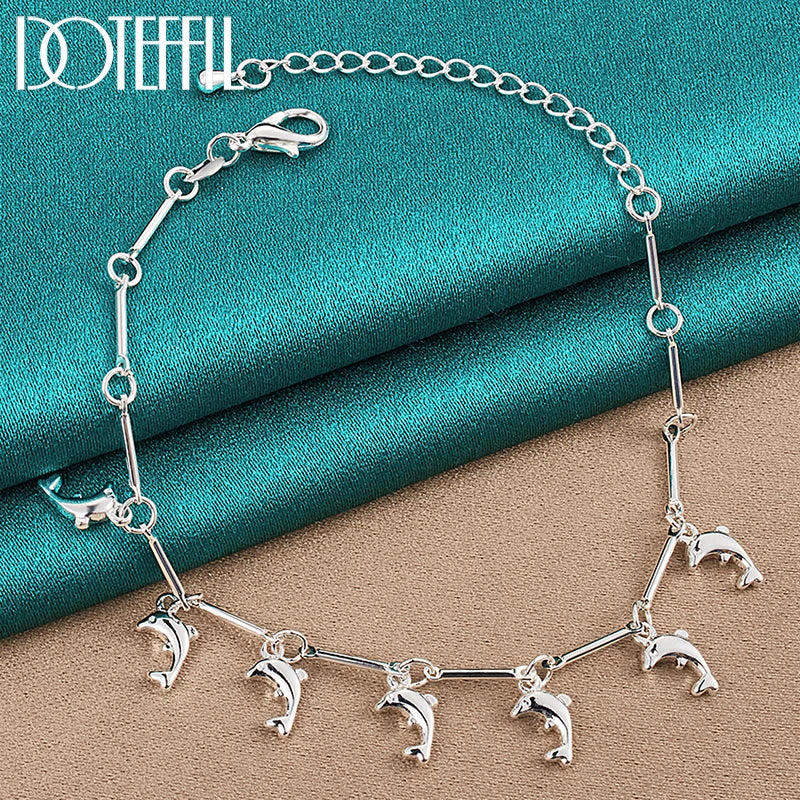 Armband med delfiner i äkta silver
