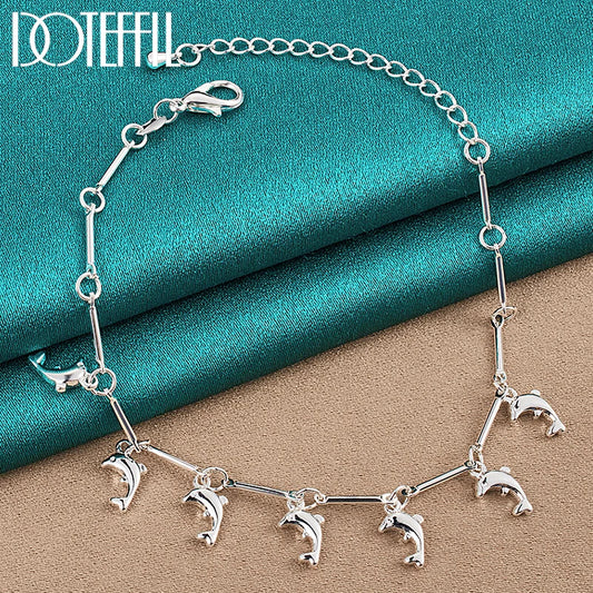 Armband med delfiner i äkta silver