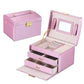 multi-tiered leather jewelry box