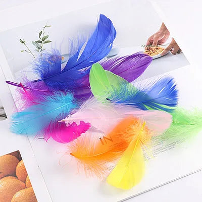 Colored goose feathers 8-12cm
