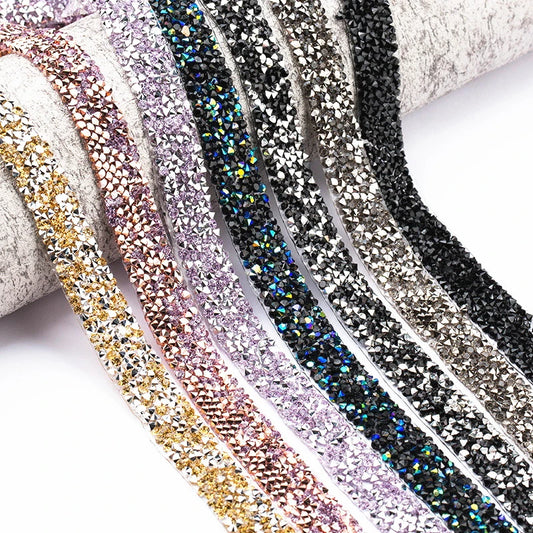 Strass band hot fix mixade färger