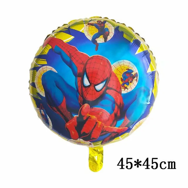 Olika ballonger med spindelmannen