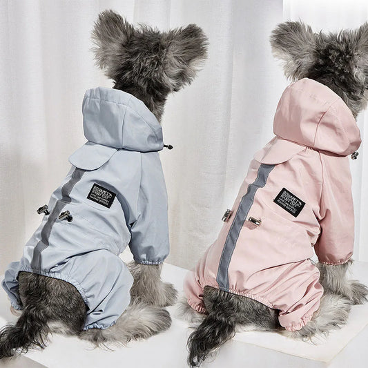 Regnjacka rosa grå Hund