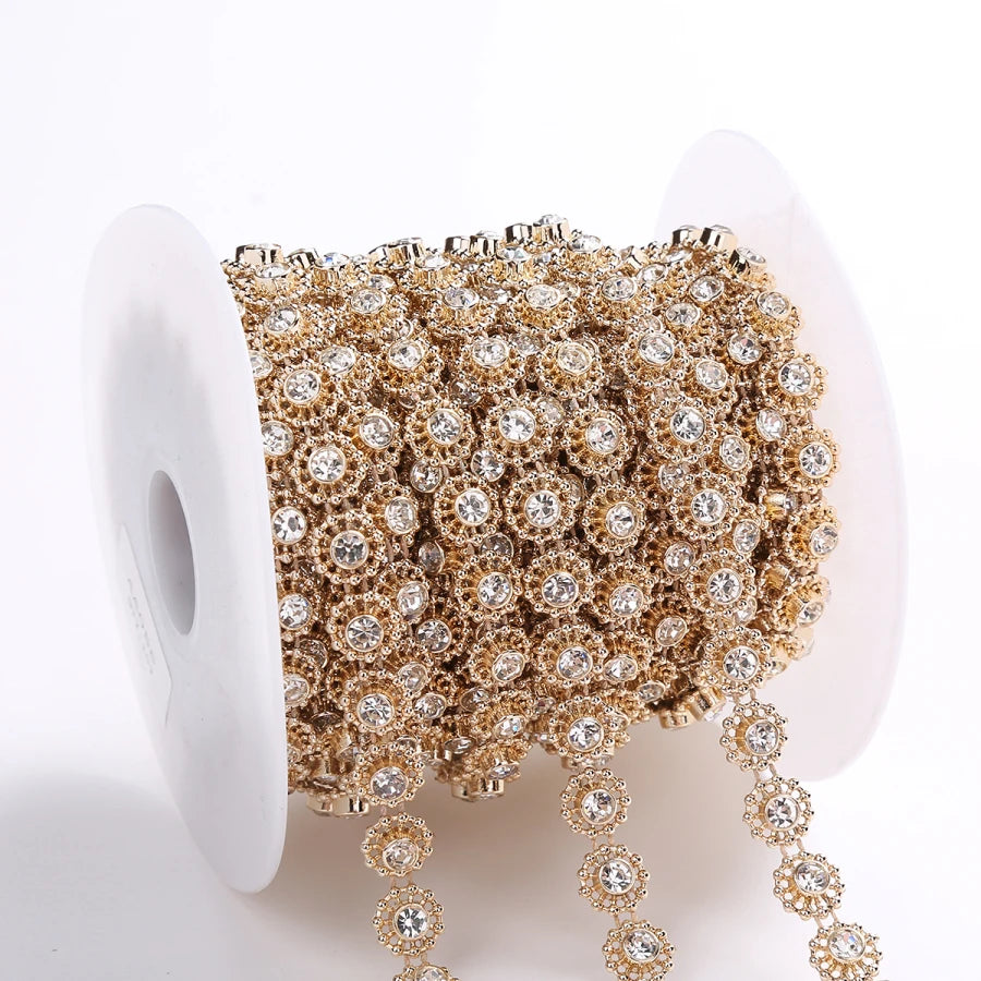 Strass band med runda strass plattor