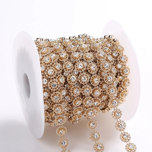 Strass band med runda strass plattor