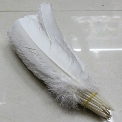 Turkey feathers white 25-30cm