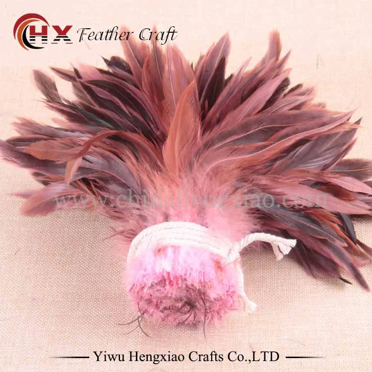 100pcs Two colored rooster feathers
