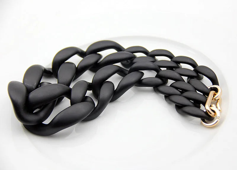 necklace Chunky curb chain matte black color