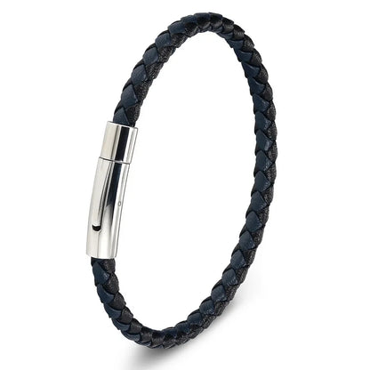 Flätad läder armband metall lås