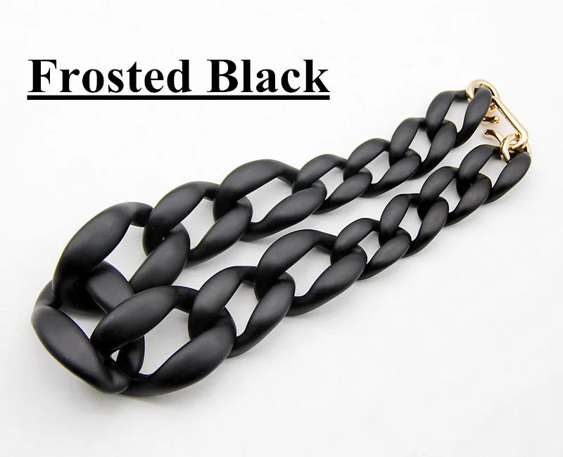 necklace Chunky curb chain matte black color