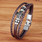Armband flätad läder och metall sliders