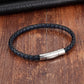 Flätad läder armband metall lås