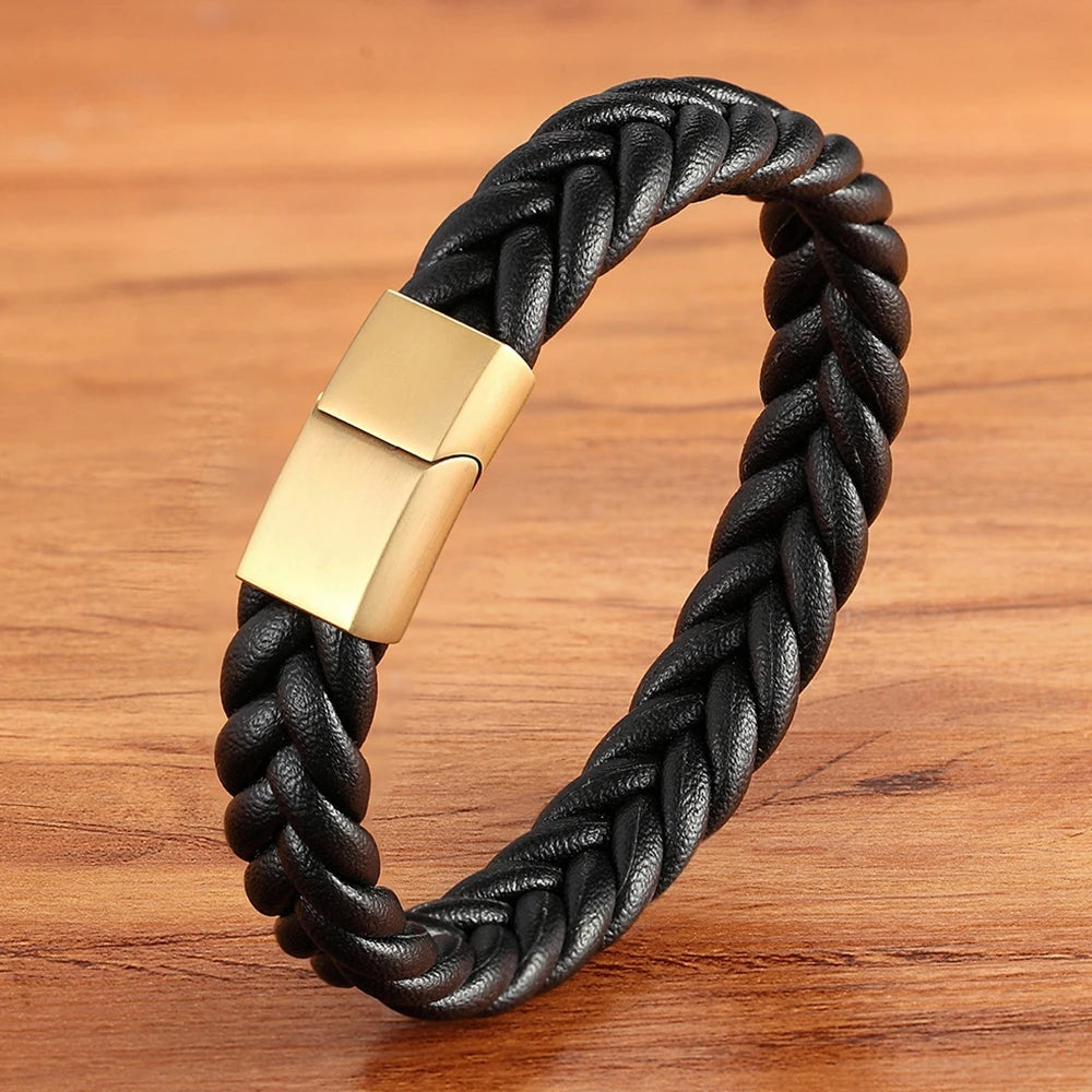 Armband flätad Läder snöre