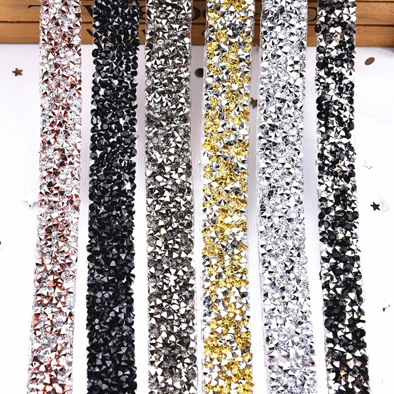 Strass band hot fix mixade färger
