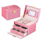 multi-tiered leather jewelry box