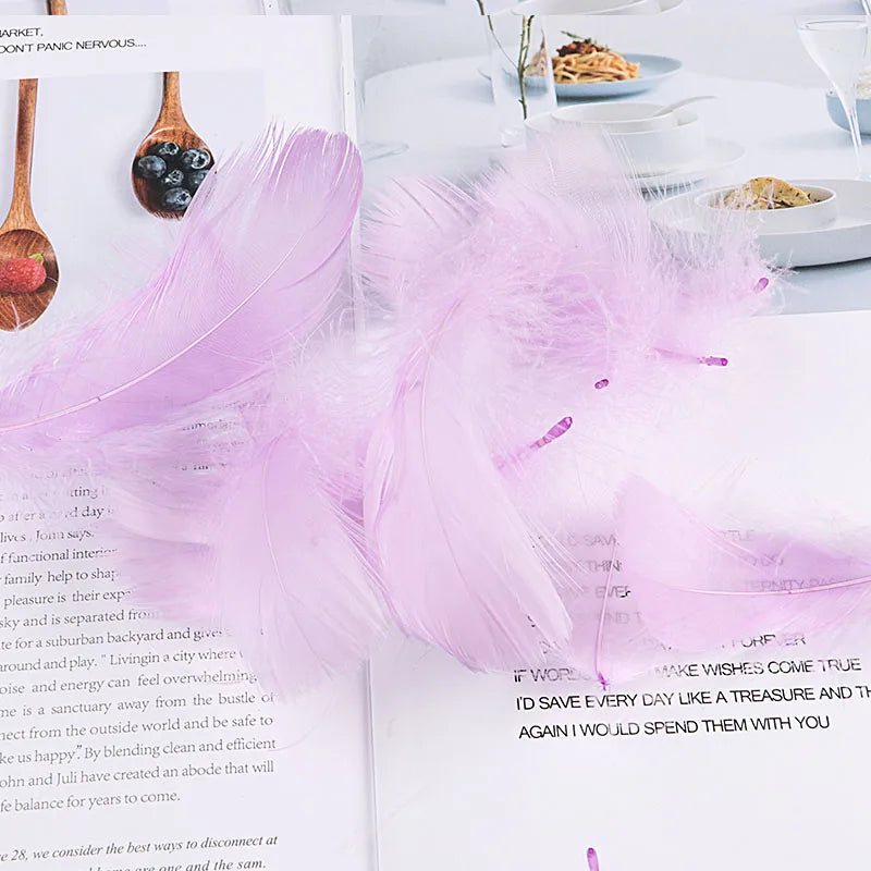 Colored goose feathers 8-12cm
