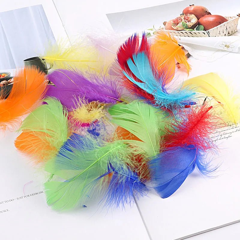Colored goose feathers 8-12cm