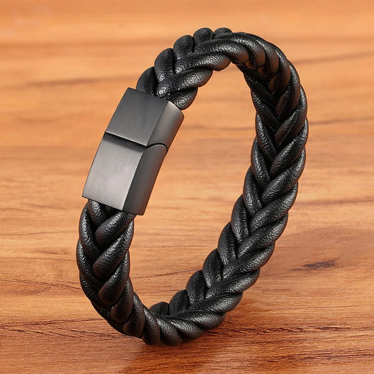 Armband flätad Läder snöre