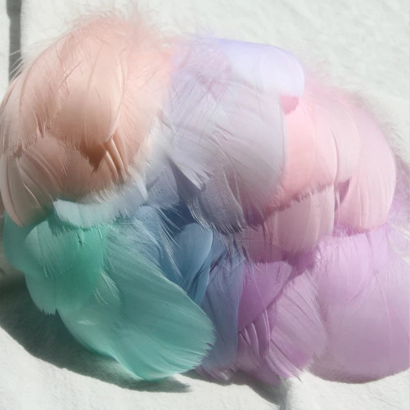 Colored goose feathers 8-12cm