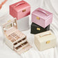 multi-tiered leather jewelry box