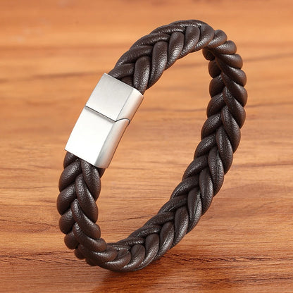 Armband flätad Läder snöre