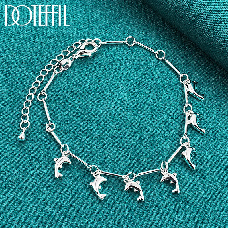 Armband med delfiner i äkta silver