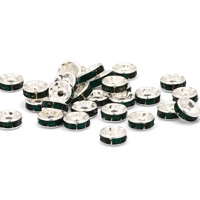 Middle parts with rhinestones