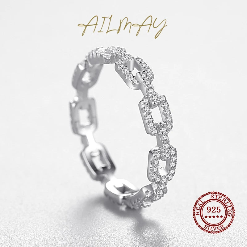 Strass ring 925 silver