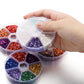 Broken glass decoration in different colors 