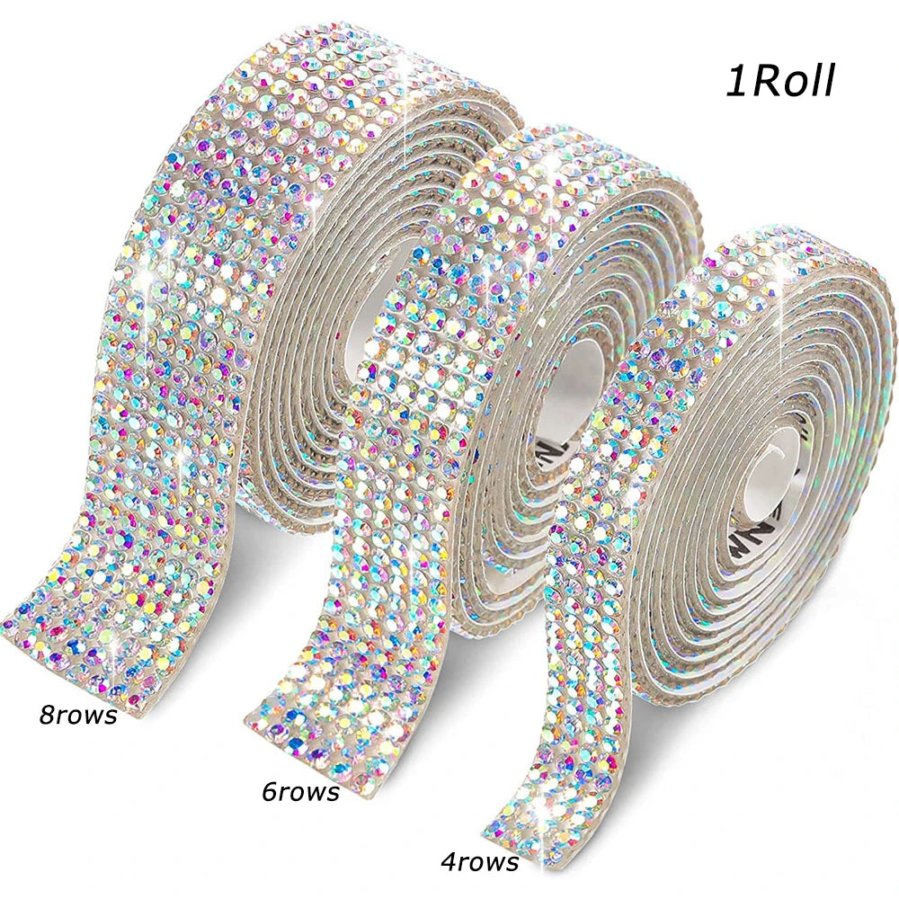Strasstejp Silver Multicolor