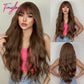 Wig with long hair bangs and big curls