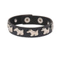 goth punk armband svart läder med nitar i olika motiv