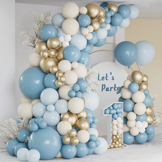 Ballong paket 136st i  Blå vit och ivory