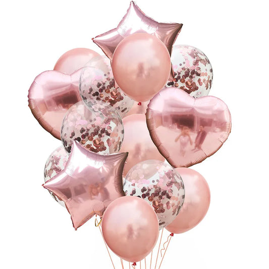 Ballong kit 14-pack metallic och paljett ballong